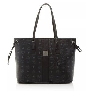 MCM Reversible Liz Shopper Tote Black Visetos Canvas Medium (Pouch Not Included)